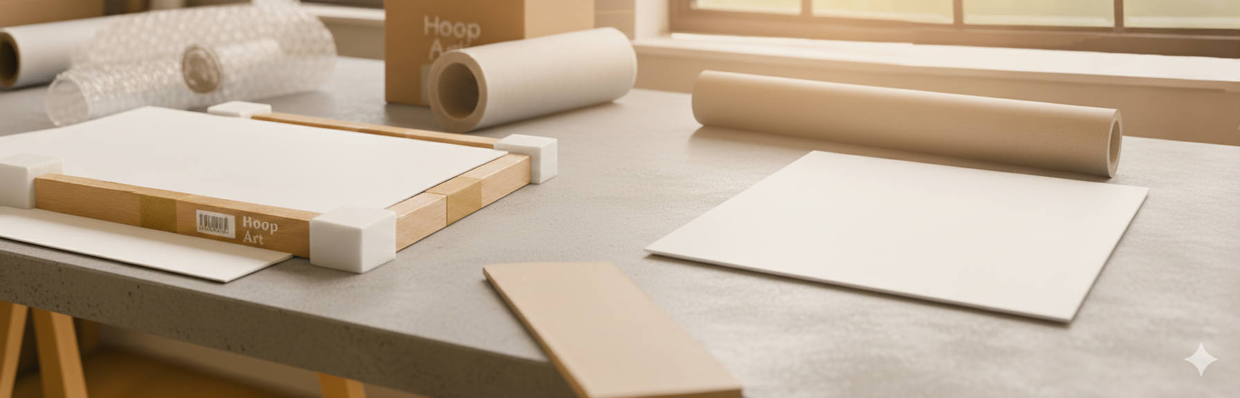 Visuel du processus de commande d’un poster NBA sur le site Hoop Art, montrant les étapes de sélection.