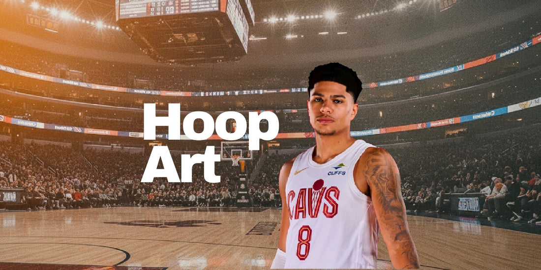 Article de blog Hoop Art : Killian Hayes un avenir à Cleveland ?, analyse NBA avec illustration artistique des posters et du joueur.